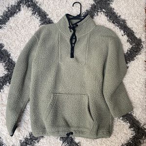 PINK Sherpa hoodie sage green